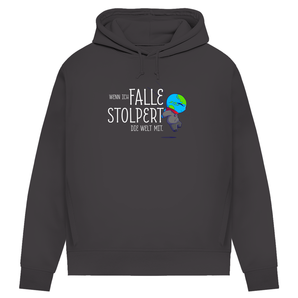 Damen Premium Bio Hoodie Wenn ich falle, stolpert die Welt mit