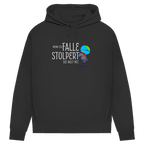 Damen Premium Bio Hoodie Wenn ich falle, stolpert die Welt mit