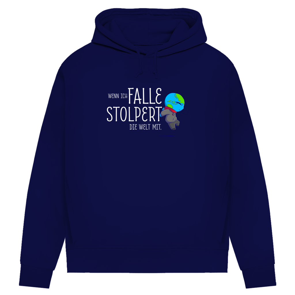 Damen Premium Bio Hoodie Wenn ich falle, stolpert die Welt mit