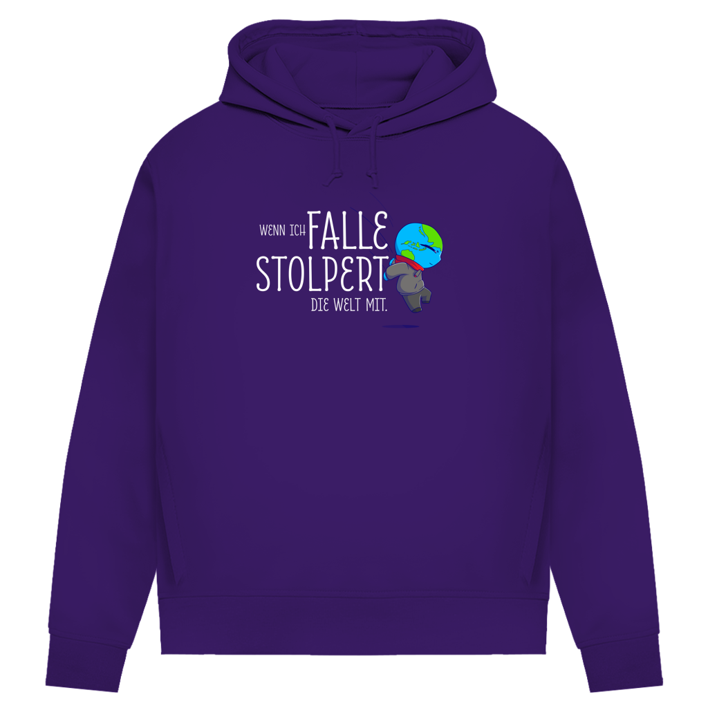 Damen Premium Bio Hoodie Wenn ich falle, stolpert die Welt mit