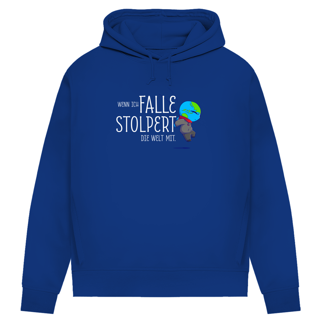 Damen Premium Bio Hoodie Wenn ich falle, stolpert die Welt mit