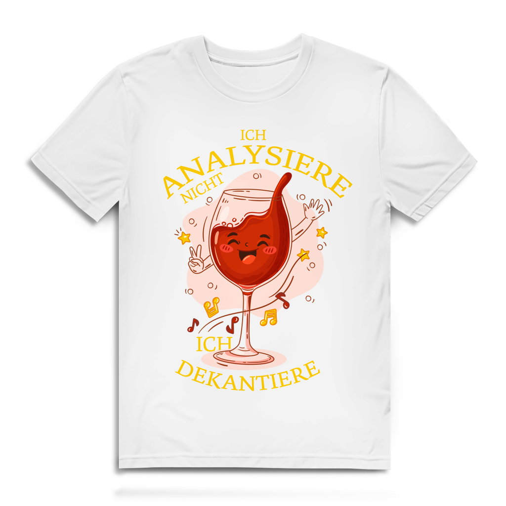 Herren Premium Bio T-Shirt Ich analysiere nicht. Ich dekantiere