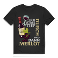 Herren Premium Bio T-Shirt Ich atme tief durch. Und dann Merlot