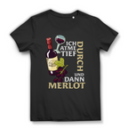 Damen Premium Bio T-Shirt Ich atme tief durch. Und dann Merlot