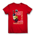 Damen Premium Bio T-Shirt Ich atme tief durch. Und dann Merlot