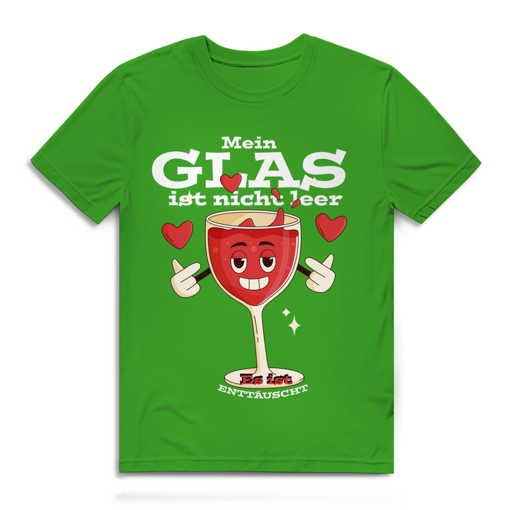 Herren Premium Bio T-Shirt Mein Glas ist nicht leer. Es ist enttäuscht