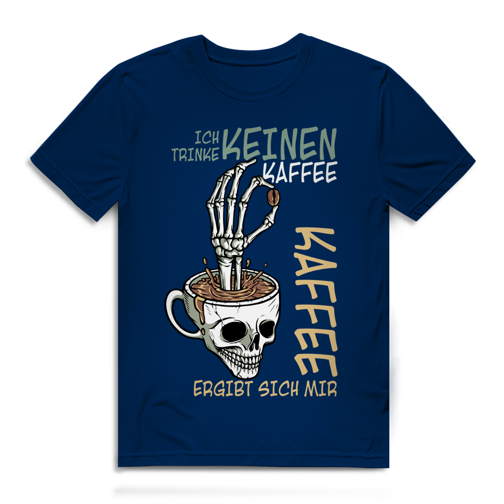 Herren Premium Bio T-Shirt „Ich trinke keinen Kaffee. Kaffee ergibt sich mir