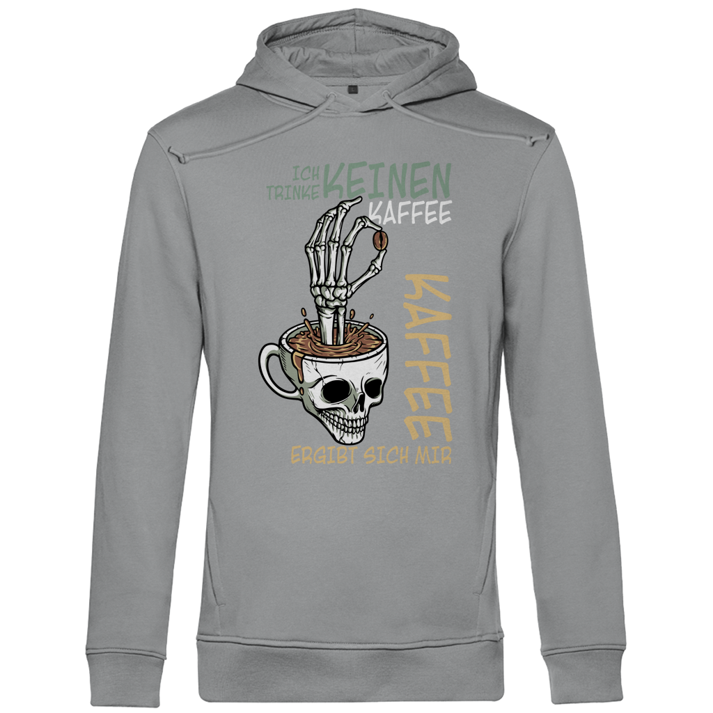 Herren Premium Bio Hoodie „Ich trinke keinen Kaffee. Kaffee ergibt sich mir