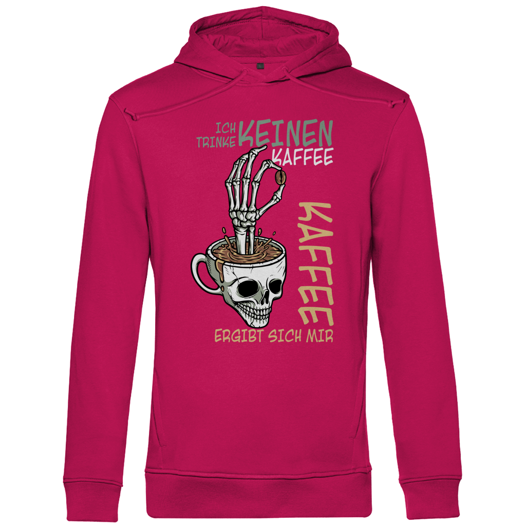 Herren Premium Bio Hoodie „Ich trinke keinen Kaffee. Kaffee ergibt sich mir