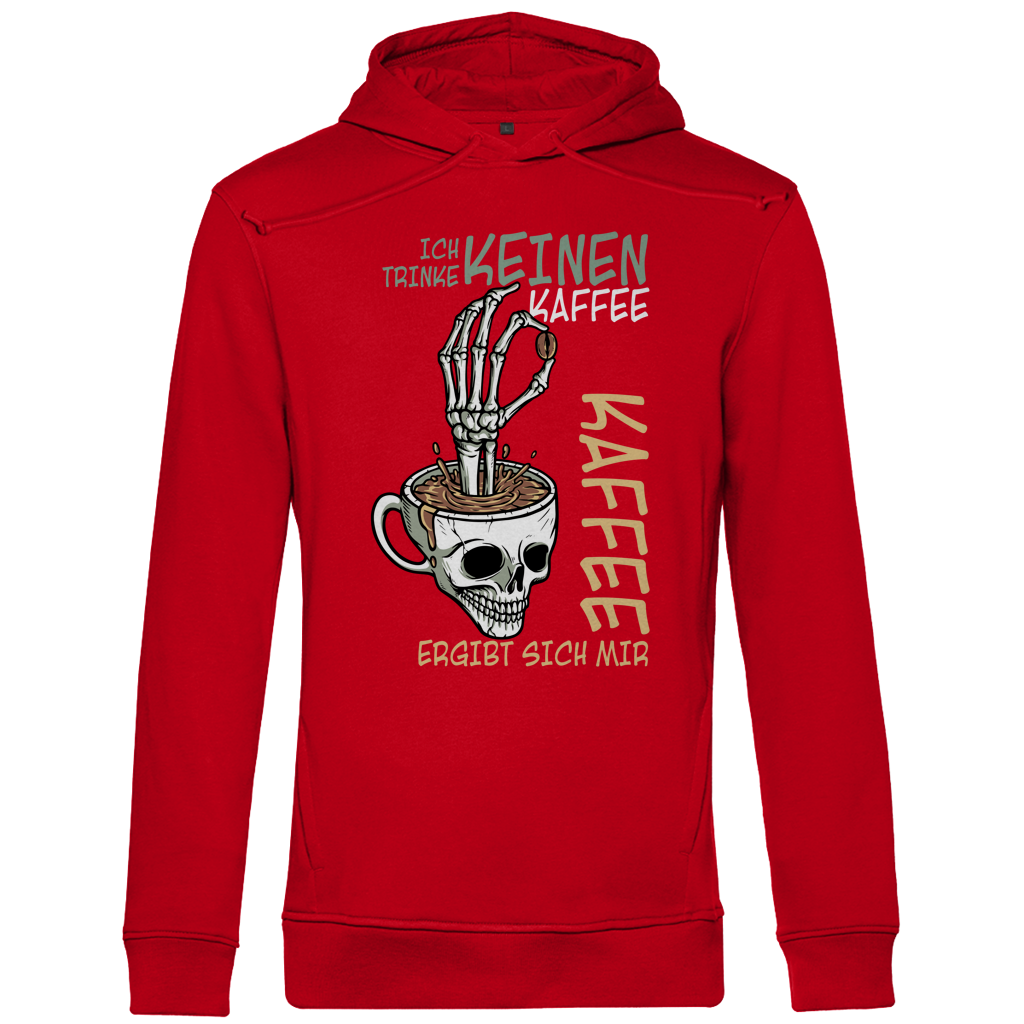 Herren Premium Bio Hoodie „Ich trinke keinen Kaffee. Kaffee ergibt sich mir