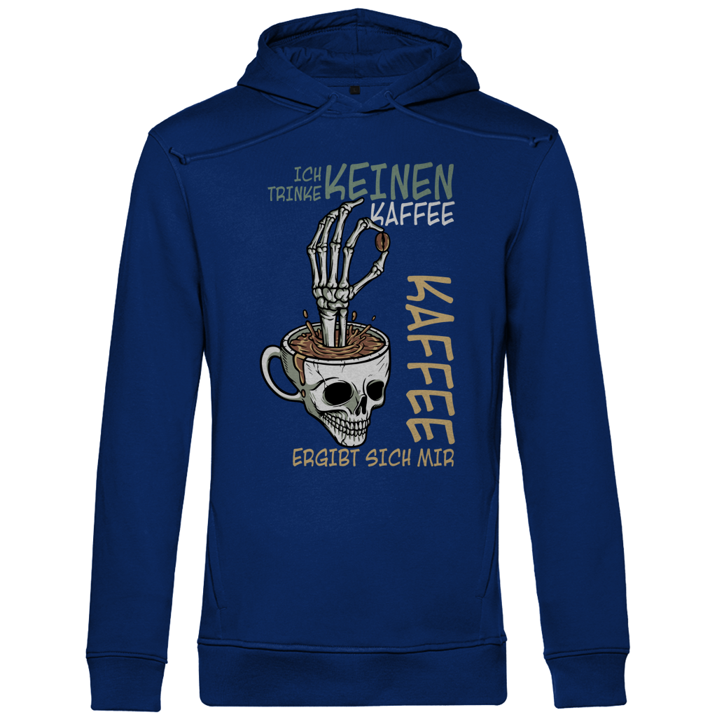 Herren Premium Bio Hoodie „Ich trinke keinen Kaffee. Kaffee ergibt sich mir