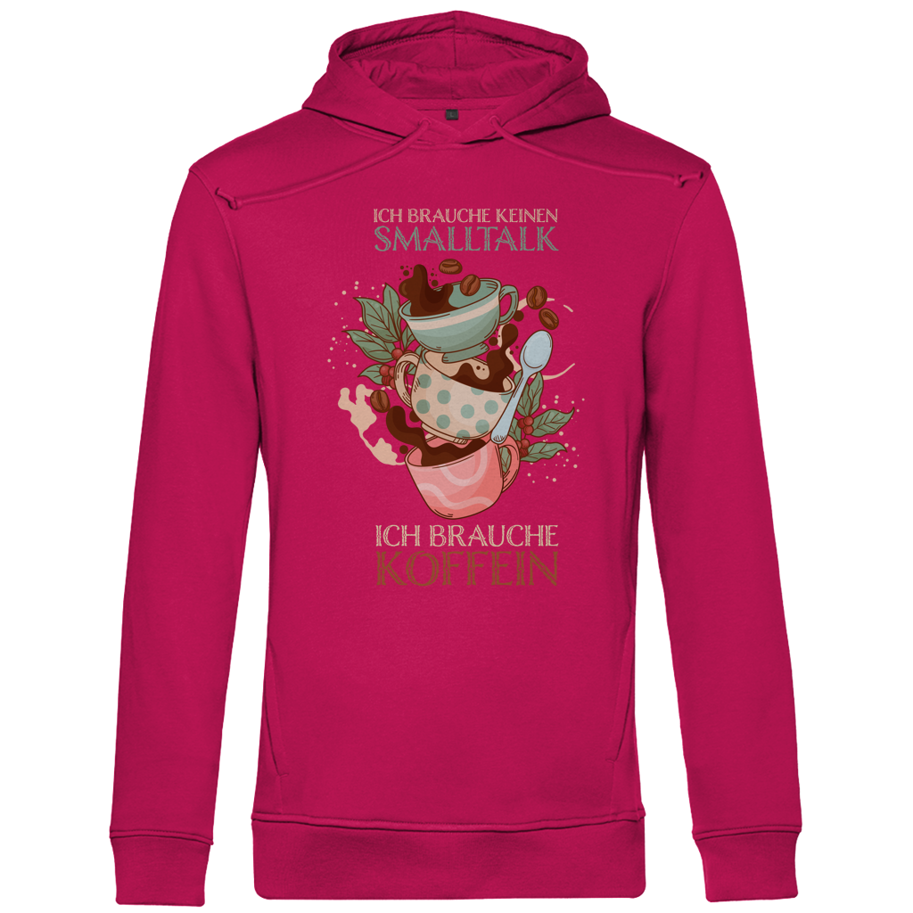 Herren Premium Bio Hoodie Ich brauche keinen Smalltalk. Ich brauche Koffein