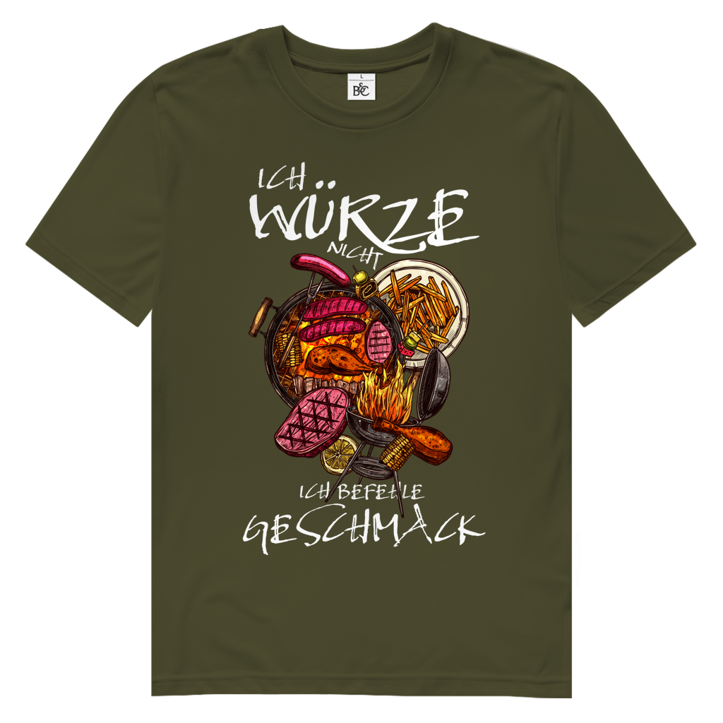Herren Premium Bio T-Shirt Ich würze nicht. Ich befehle Geschmack
