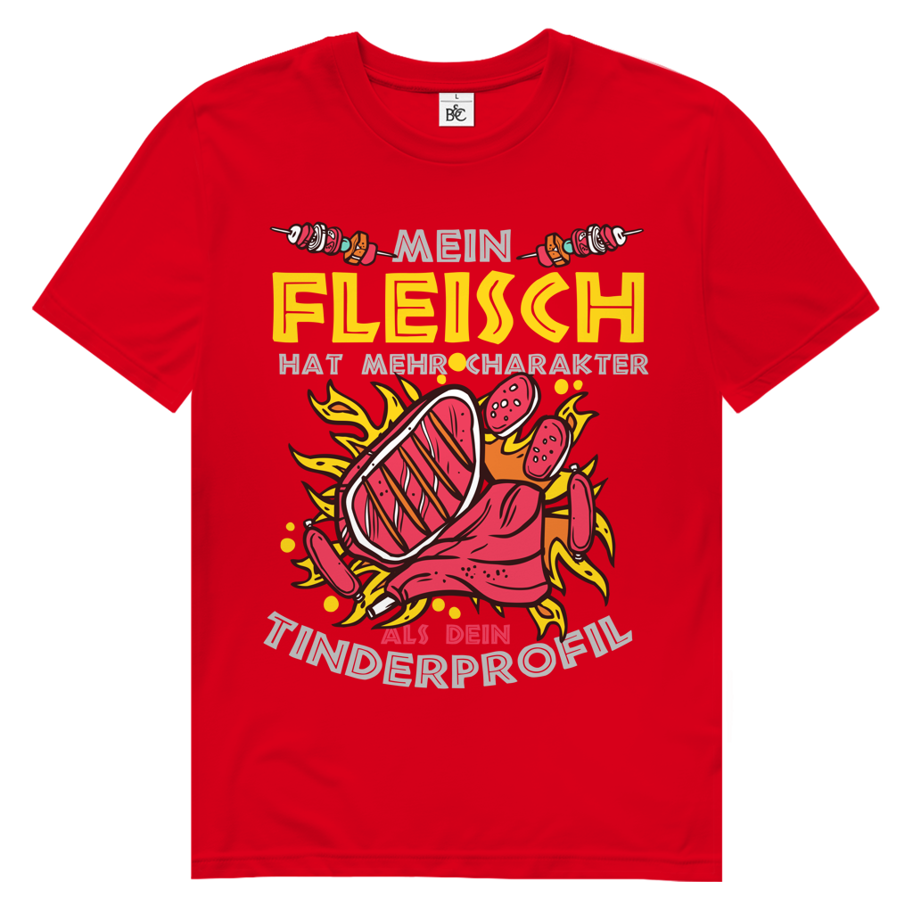 Herren Premium Bio T-Shirt Mein Fleisch hat mehr Charakter als dein Tinderprofil