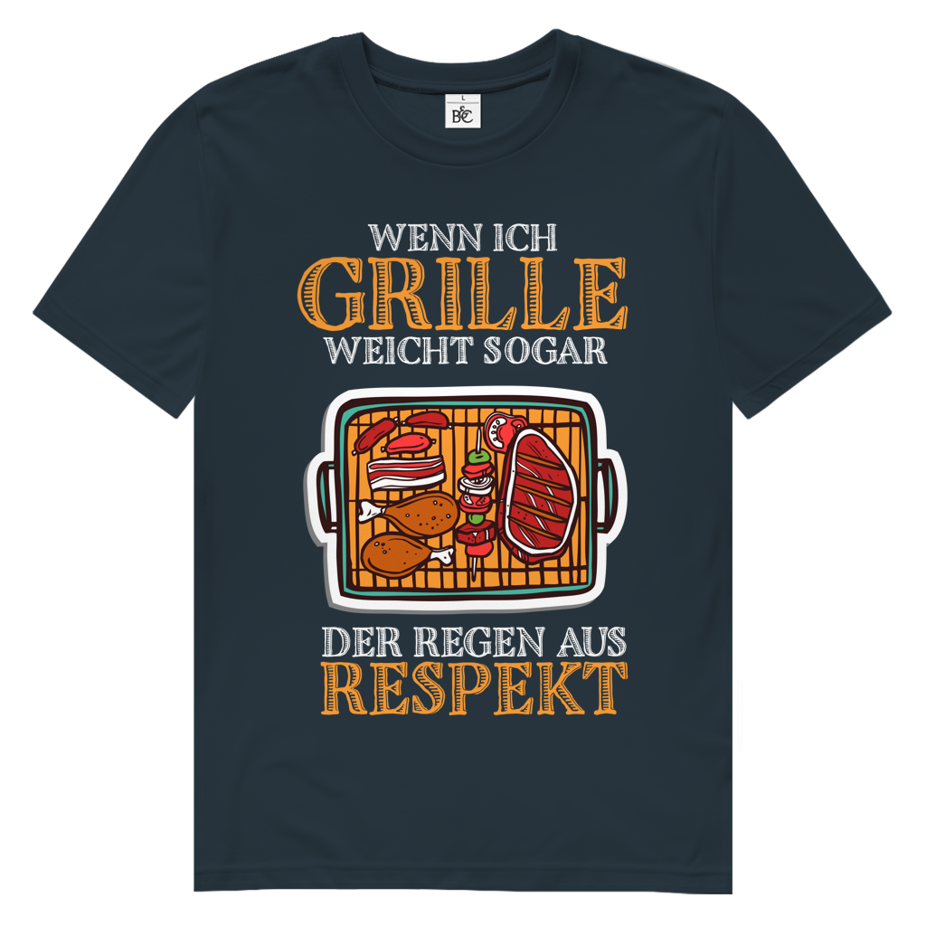 Herren Premium Bio T-Shirt Wenn ich grille, weicht sogar der Regen aus Respekt