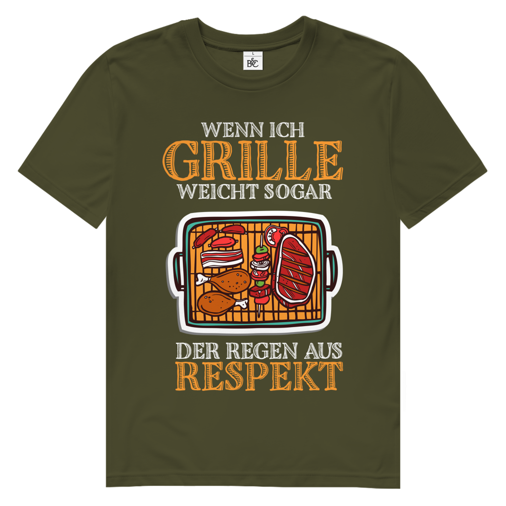 Herren Premium Bio T-Shirt Wenn ich grille, weicht sogar der Regen aus Respekt
