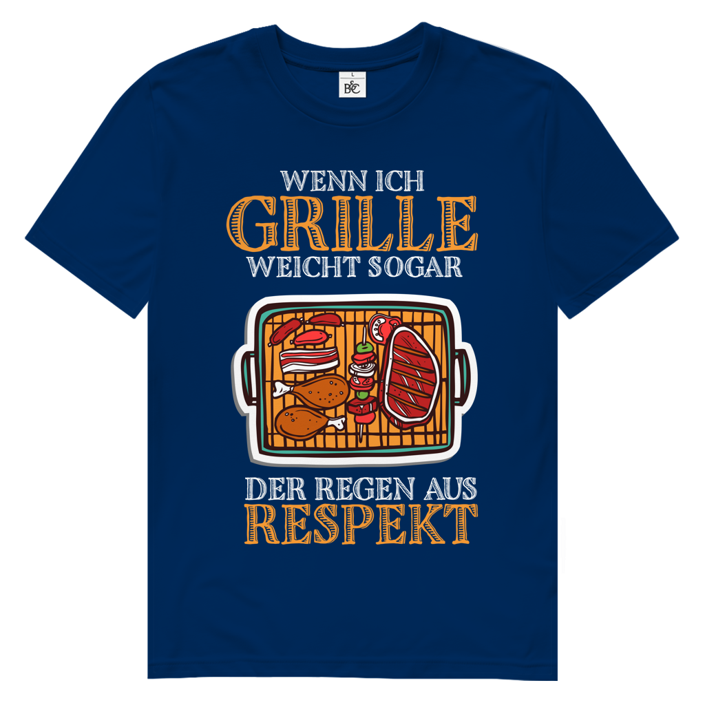 Herren Premium Bio T-Shirt Wenn ich grille, weicht sogar der Regen aus Respekt