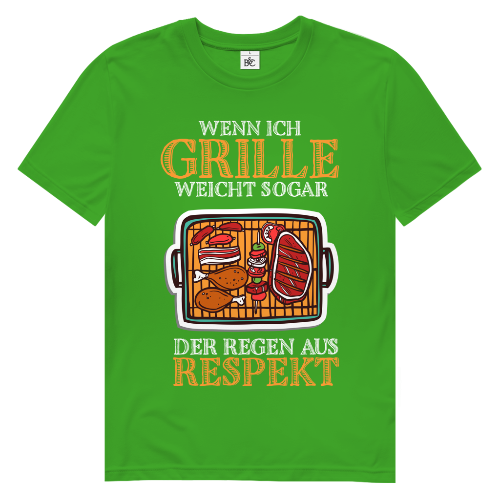 Herren Premium Bio T-Shirt Wenn ich grille, weicht sogar der Regen aus Respekt