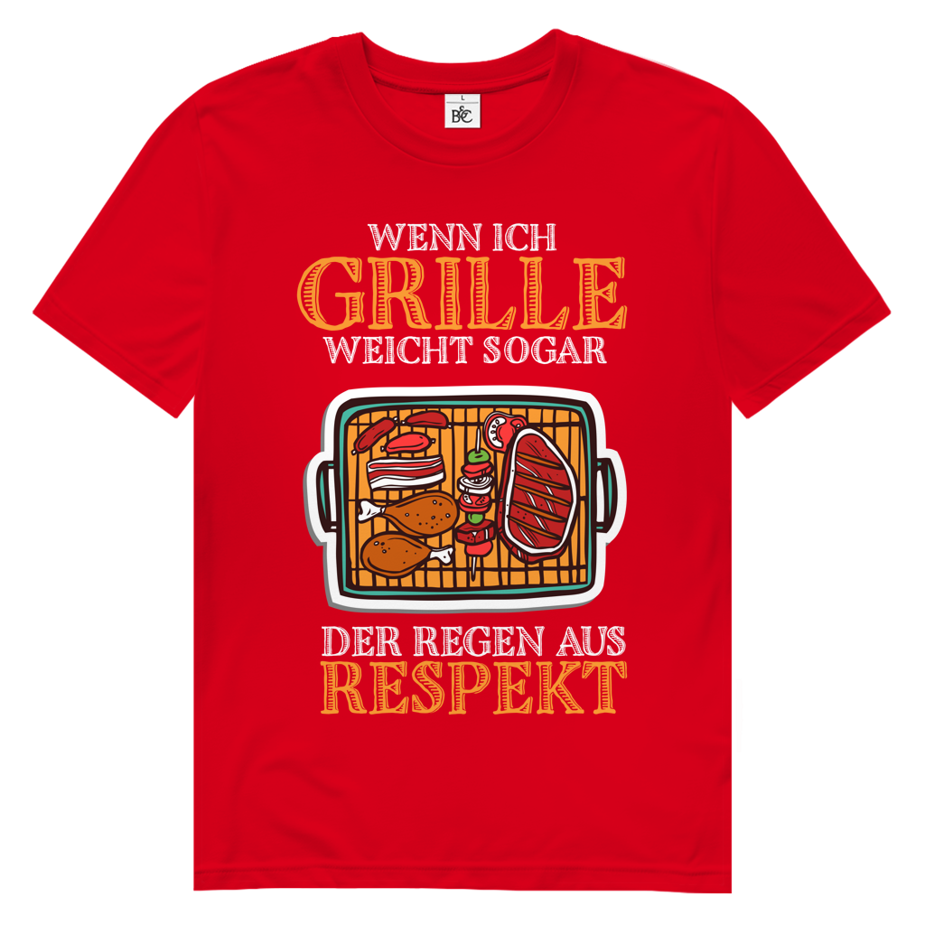 Herren Premium Bio T-Shirt Wenn ich grille, weicht sogar der Regen aus Respekt