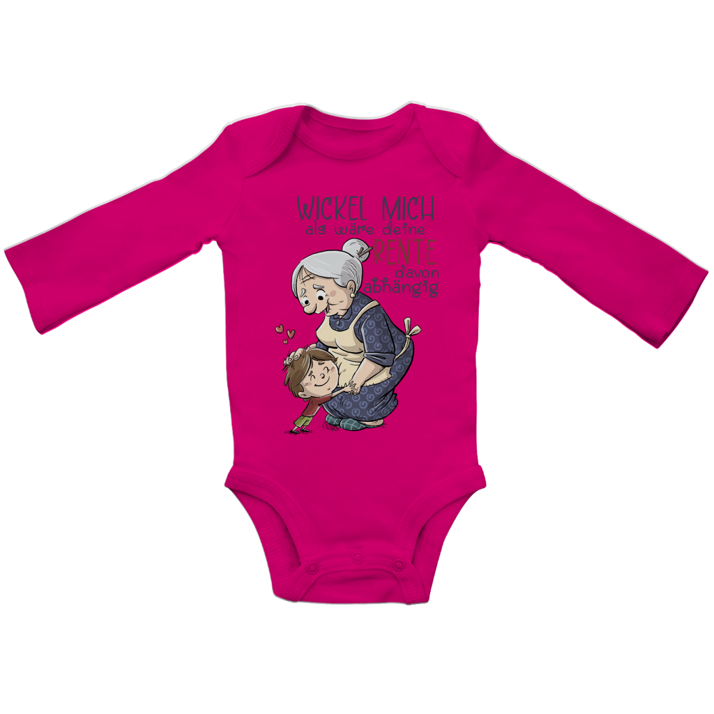 Baby Bio Bodysuite Langarm Wickel mich, als wäre deine Rente davon abhängig