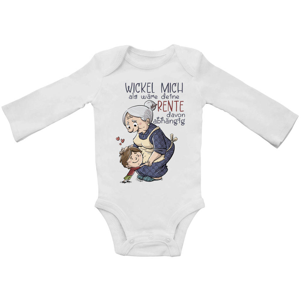 Baby Bio Bodysuite Langarm Wickel mich, als wäre deine Rente davon abhängig