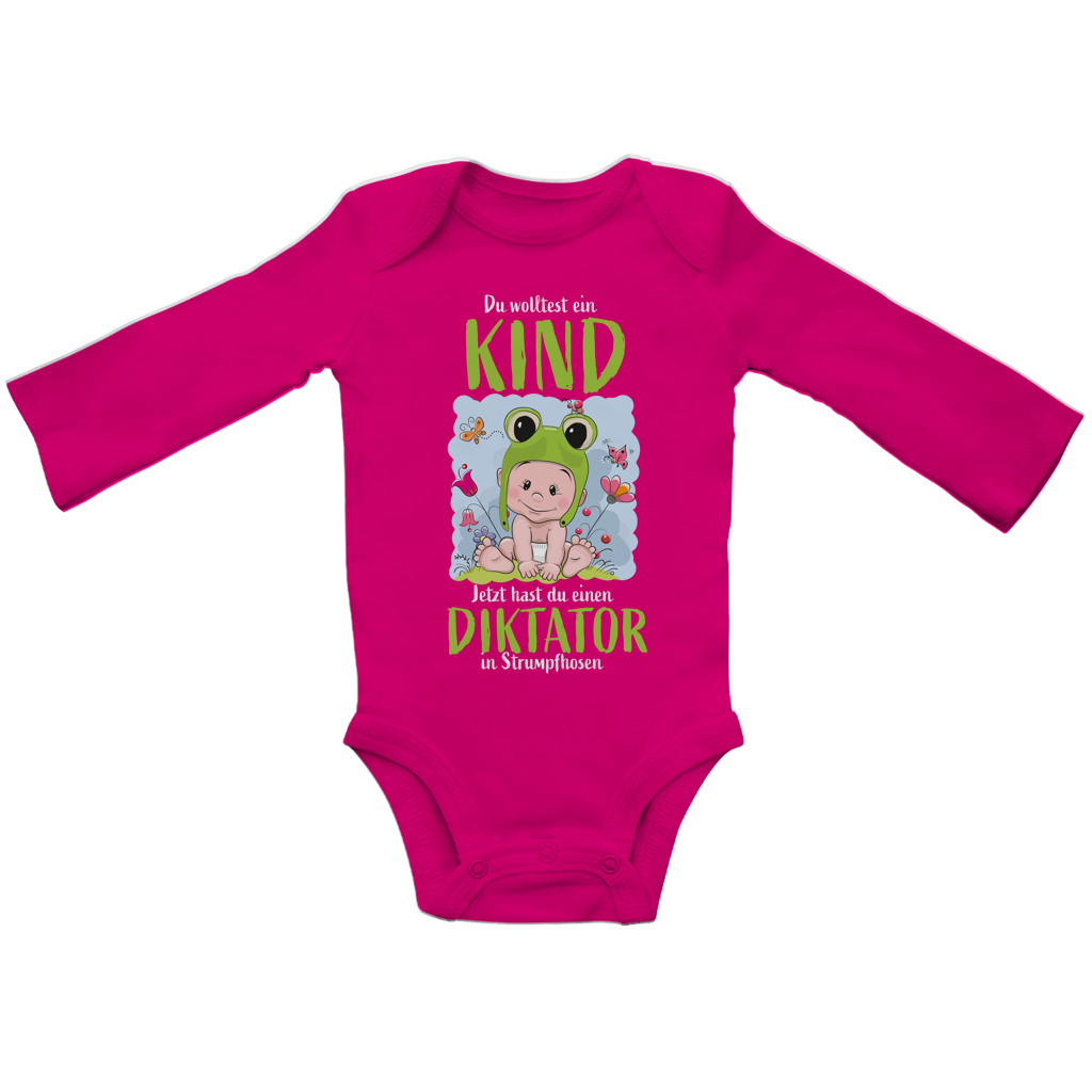 Baby Bio Bodysuite Langarm Du wolltest ein Kind. Jetzt hast du einen Diktator in Strump