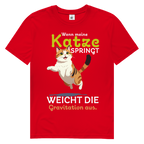 Herren Premium Bio T-Shirt Wenn meine Katze springt, weicht die Gravitation aus