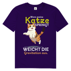 Herren Premium Bio T-Shirt Wenn meine Katze springt, weicht die Gravitation aus