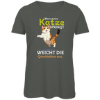 Damen Premium Bio T-Shirt Wenn meine Katze springt, weicht die Gravitation aus