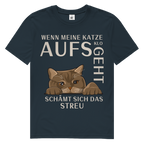 Herren Premium Bio T-Shirt Wenn meine Katze aufs Klo geht, schämt sich das Streu