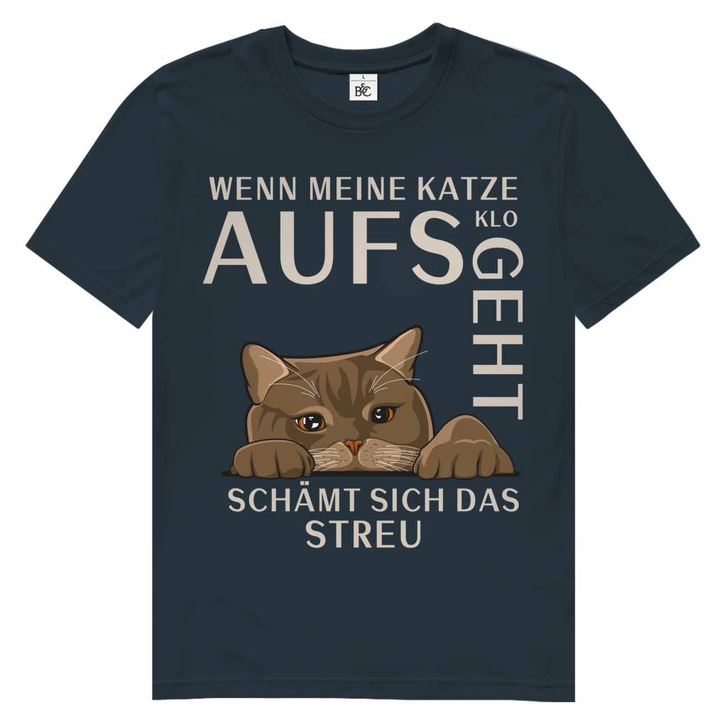 Herren Premium Bio T-Shirt Wenn meine Katze aufs Klo geht, schämt sich das Streu