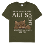 Herren Premium Bio T-Shirt Wenn meine Katze aufs Klo geht, schämt sich das Streu