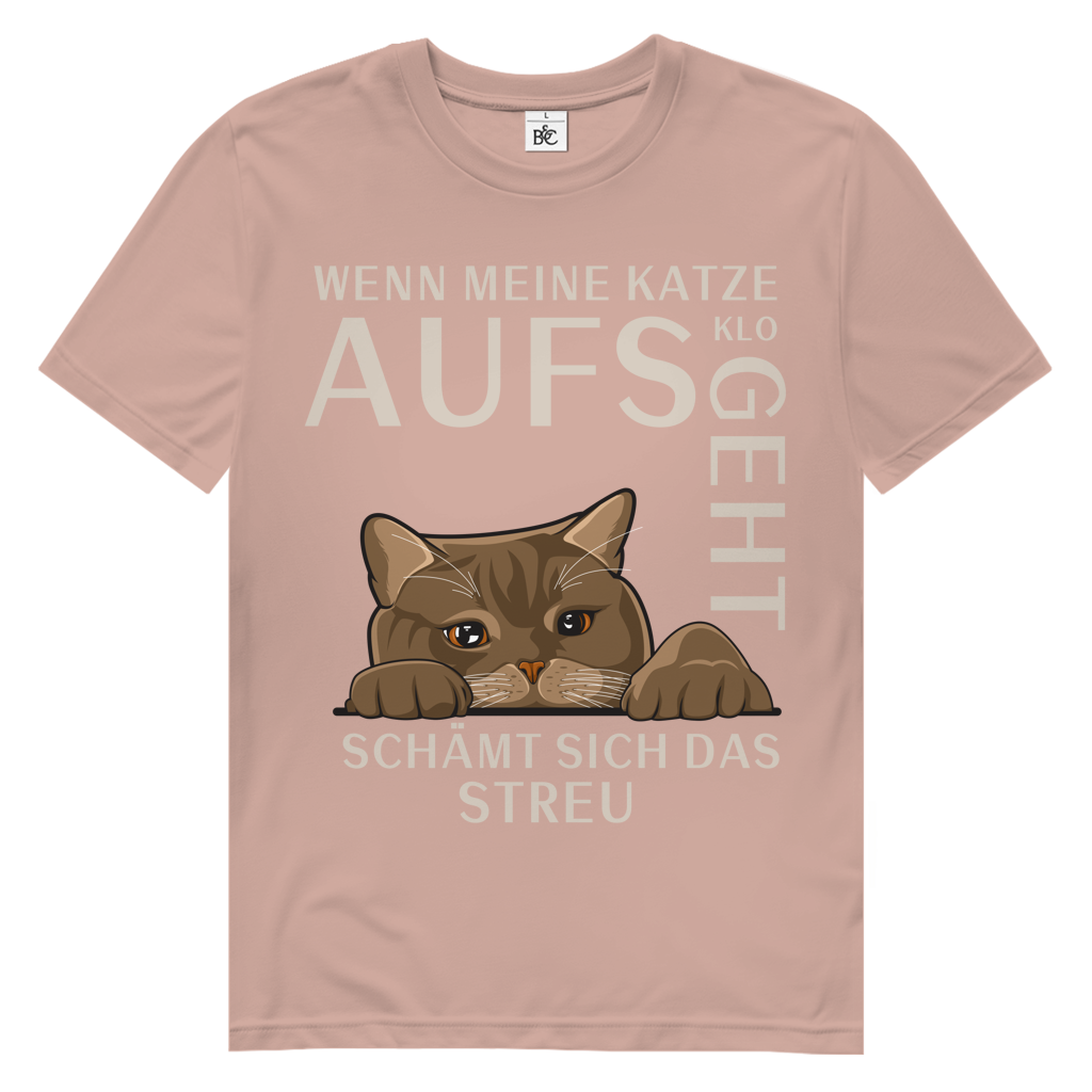 Herren Premium Bio T-Shirt Wenn meine Katze aufs Klo geht, schämt sich das Streu