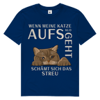 Herren Premium Bio T-Shirt Wenn meine Katze aufs Klo geht, schämt sich das Streu
