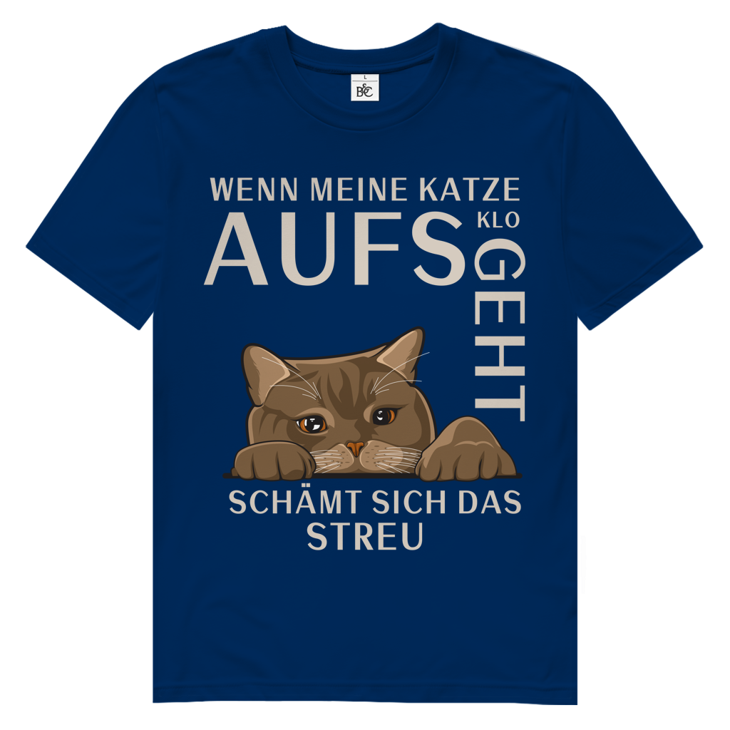 Herren Premium Bio T-Shirt Wenn meine Katze aufs Klo geht, schämt sich das Streu