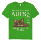 Herren Premium Bio T-Shirt Wenn meine Katze aufs Klo geht, schämt sich das Streu
