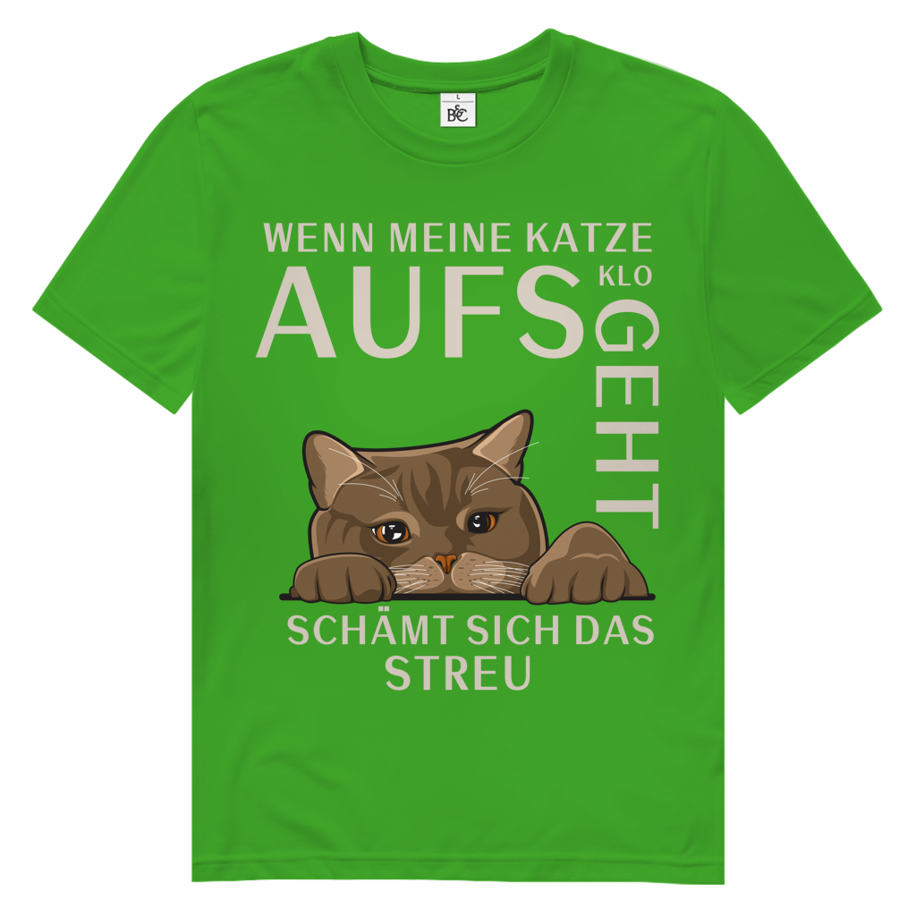 Herren Premium Bio T-Shirt Wenn meine Katze aufs Klo geht, schämt sich das Streu