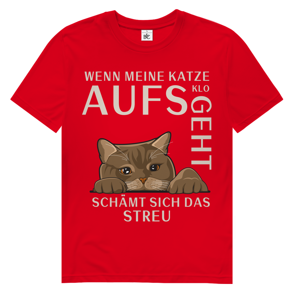 Herren Premium Bio T-Shirt Wenn meine Katze aufs Klo geht, schämt sich das Streu