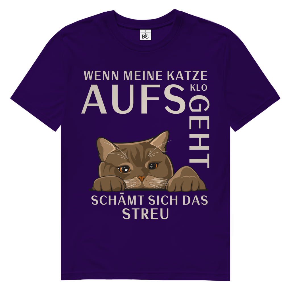 Herren Premium Bio T-Shirt Wenn meine Katze aufs Klo geht, schämt sich das Streu