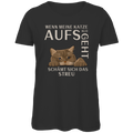 Damen Premium Bio T-Shirt Wenn meine Katze aufs Klo geht, schämt sich das Streu
