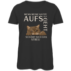 Damen Premium Bio T-Shirt Wenn meine Katze aufs Klo geht, schämt sich das Streu