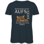Damen Premium Bio T-Shirt Wenn meine Katze aufs Klo geht, schämt sich das Streu