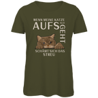 Damen Premium Bio T-Shirt Wenn meine Katze aufs Klo geht, schämt sich das Streu