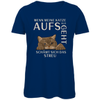 Damen Premium Bio T-Shirt Wenn meine Katze aufs Klo geht, schämt sich das Streu