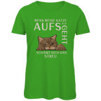 Damen Premium Bio T-Shirt Wenn meine Katze aufs Klo geht, schämt sich das Streu