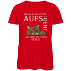 Damen Premium Bio T-Shirt Wenn meine Katze aufs Klo geht, schämt sich das Streu