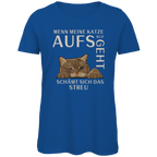 Damen Premium Bio T-Shirt Wenn meine Katze aufs Klo geht, schämt sich das Streu