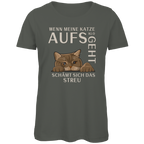 Damen Premium Bio T-Shirt Wenn meine Katze aufs Klo geht, schämt sich das Streu