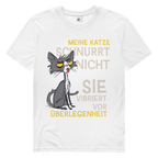 Herren Premium Bio T-Shirt Meine Katze schnurrt nicht. Sie vibriert vor Überlegenheit