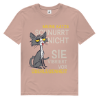 Herren Premium Bio T-Shirt Meine Katze schnurrt nicht. Sie vibriert vor Überlegenheit